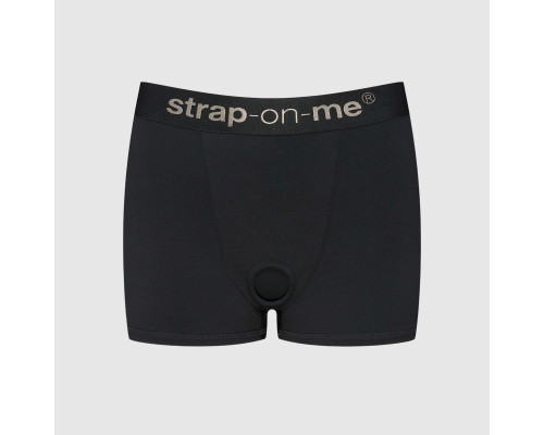 Черные трусики-боксеры для фиксации насадок Strap-on-me Harness Lingerie Allure - size S