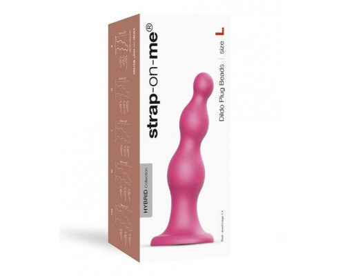 Заказать Розовая насадка Strap-On-Me Dildo Plug Beads size L