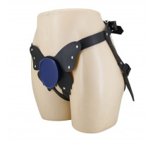 Синие трусики харнесс с платформой Caludio II