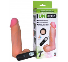 Фаллическая насадка Харнесс UNICOCK 7  с вибрацией - 19 см.