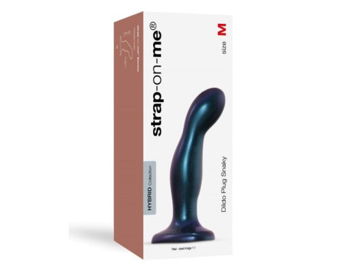 Заказать Темно-синяя насадка Strap-On-Me Dildo Plug Snaky size M