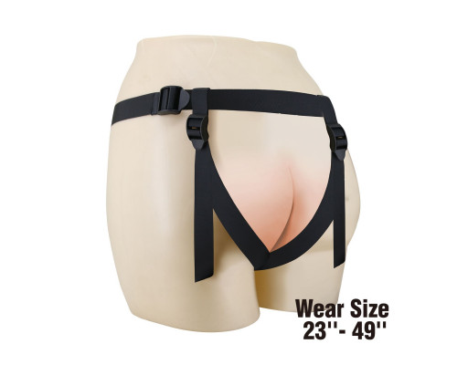 Черные трусики харнесс с платформой Caludio I