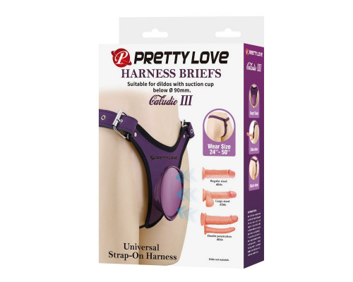 Фиолетовые трусики харнесс с платформой Caludio III