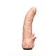 Заказать Телесная гелевая насадка-фаллос с клиторальными лепестками - 18,5 см.