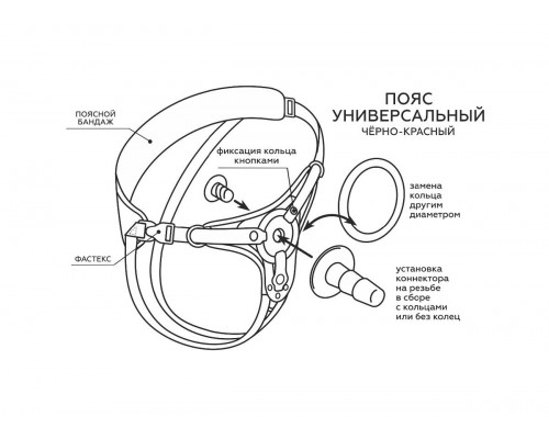 Заказать Красно-черные универсальные трусики с 2 способами крепления насадок