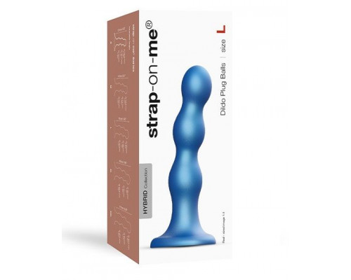 Заказать Голубая насадка Strap-On-Me Dildo Plug Balls size L