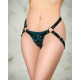 Заказать Изумрудные трусики с кольцом под насадки и замшевыми ремешками Emerald Panties With A Ring