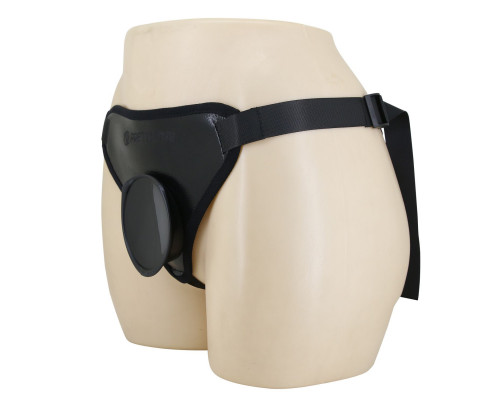 Черные трусики харнесс с платформой Caludio I