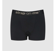 Черные трусики-боксеры для фиксации насадок Strap-on-me Harness Lingerie Allure - size XS