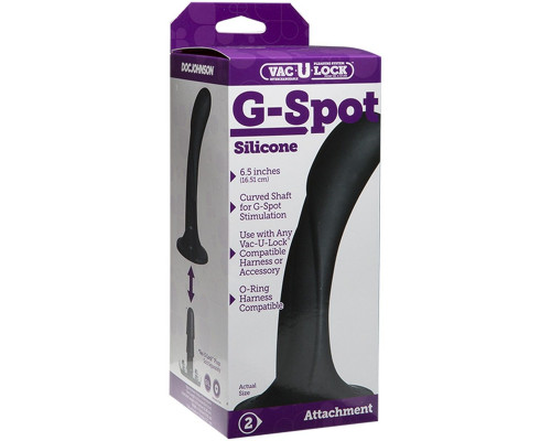 Заказать Черная изогнутая насадка Vac-U-Lock G-Spot - 16,5 см.