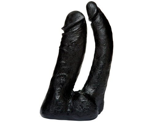 Заказать Черная насадка-фаллоимитатор для двойной стимуляции Double Penetrator - 16 см.