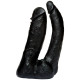 Заказать Черная насадка-фаллоимитатор для двойной стимуляции Double Penetrator - 16 см.