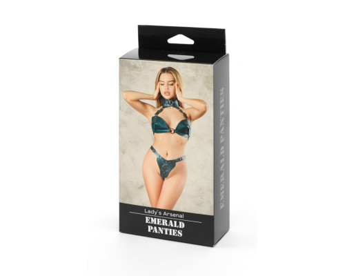 Заказать Изумрудные трусики с кольцом для насадок Emerald Panties