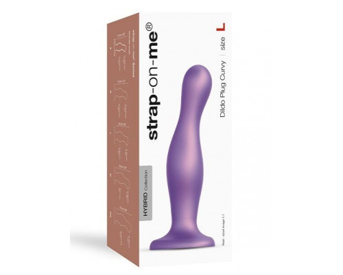 Заказать Фиолетовая насадка Strap-On-Me Dildo Plug Curvy size L
