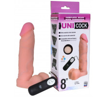 Фаллическая насадка Харнесс UNICOCK 8  с вибрацией - 20 см.