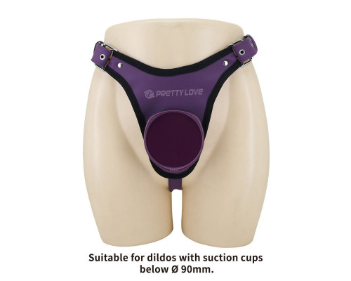 Фиолетовые трусики харнесс с платформой Caludio III