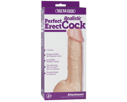 Заказать Реалистичная насадка 7  Realistic Perfect Erect Cock - 18,5 см.