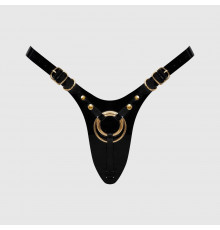 Черный пояс для фиксации насадок Strap-On-Me Leatherette Harness Fabulous