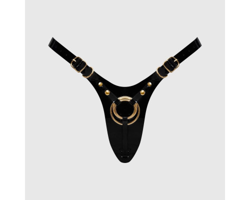 Черный пояс для фиксации насадок Strap-On-Me Leatherette Harness Fabulous