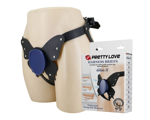 Синие трусики харнесс с платформой Caludio II