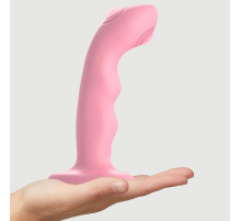 Розовая насадка-стимулятор Strap-On-Me Tapping Dildo Wave