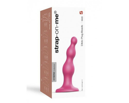 Заказать Розовая насадка Strap-On-Me Dildo Plug Beads size S