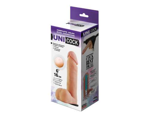 Заказать Насадка для страпона фаллической формы UNICOCK 6  - 18 см.