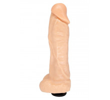 Большая телесная фаллическая насадка на трусики с плугом - 20,5 см.