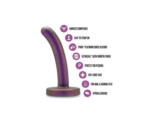 Фиолетовая насадка с гладкой поверхностью Surrender 4.75 Inch Beginner Pegging Dildo - 12 см.