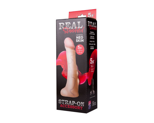 Заказать Реалистичная насадка с мошонкой REAL Standard - 18 см.