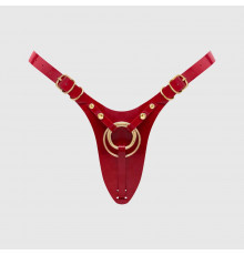 Красный пояс для фиксации насадок Strap-On-Me Leatherette Harness Fabulous