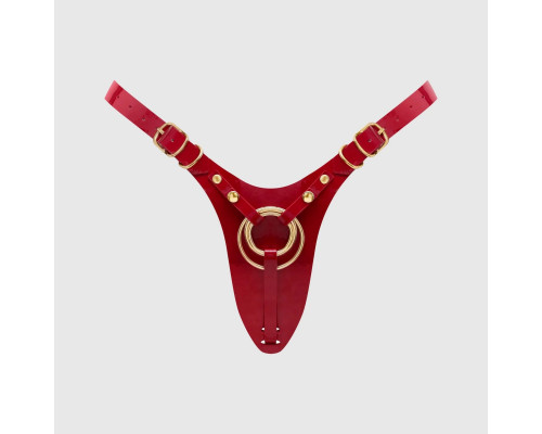 Красный пояс для фиксации насадок Strap-On-Me Leatherette Harness Fabulous