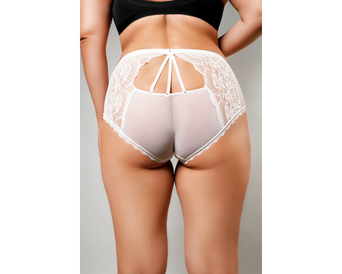 Заказать Высокие трусики из полупрозрачной сетки и кружева