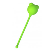 Зеленый силиконовый вагинальный шарик A-Toys с ушками