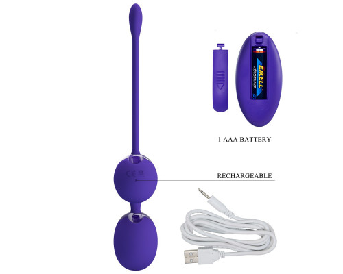 Заказать Фиолетовые вагинальные виброшарики Willie-Youth с пультом ДУ
