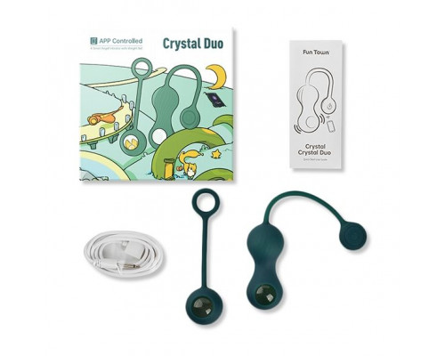 Заказать Изумрудные вагинальные шарики Magic Motion Crystal Duo Smart Kegel Vibrator with Weight Set