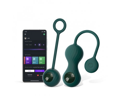 Заказать Изумрудные вагинальные шарики Magic Motion Crystal Duo Smart Kegel Vibrator with Weight Set
