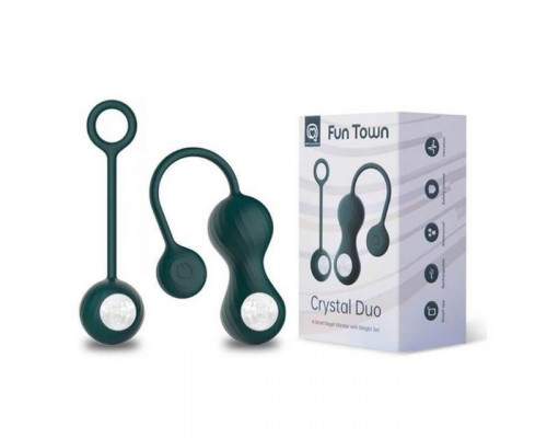Заказать Изумрудные вагинальные шарики Magic Motion Crystal Duo Smart Kegel Vibrator with Weight Set