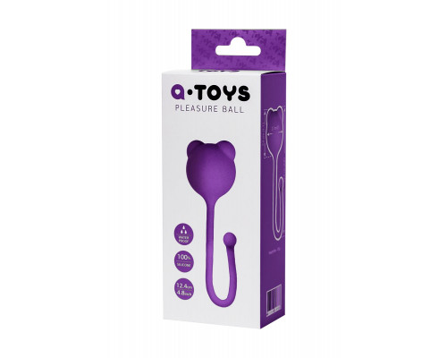 Заказать Фиолетовый силиконовый вагинальный шарик A-Toys с ушками
