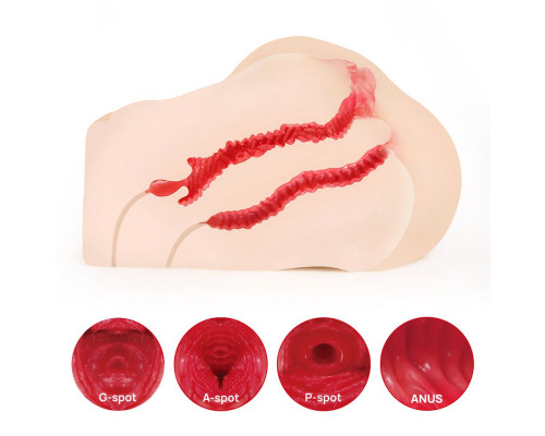 Мастурбатор-полуторс с двойным слоем материала и вибрацией Jenny Onahole Real Vagina