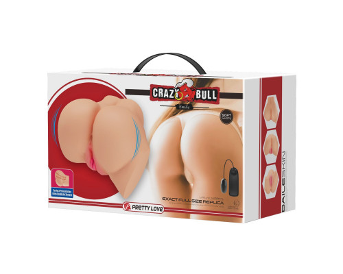 Заказать Телесный мастурбатор-полуторс Emilia с вибрацией