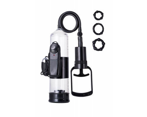 Вакуумная помпа A-toys с вибропулей и эрекционными кольцами