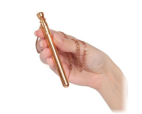 Золотистая подвеска-вибратор Genie Flirting Pen
