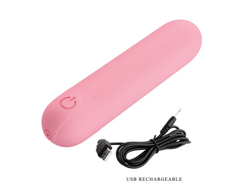 Заказать Нежно-розовая перезаряжаемая вибропуля Stefan - 8 см.