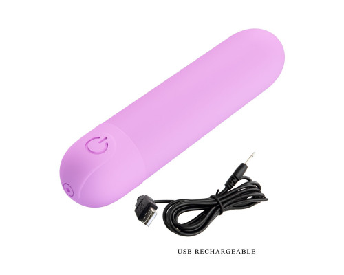 Заказать Сиреневая перезаряжаемая вибропуля Stefan - 8 см.