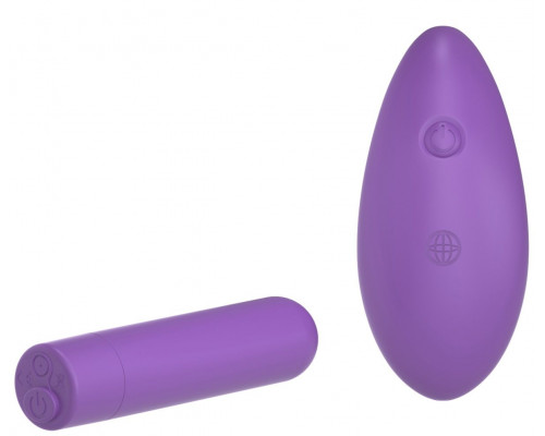 Заказать Фиолетовая вибропуля с пультом Rechargeable Remote Control Bullet - 7,62 см.
