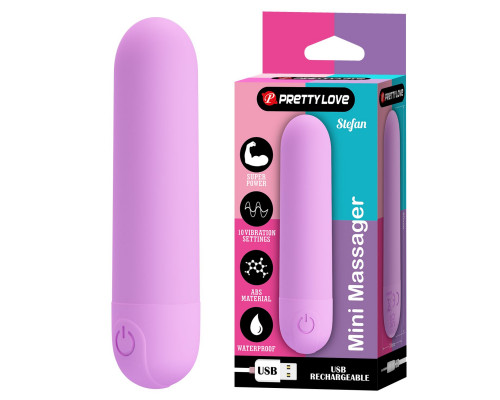 Заказать Сиреневая перезаряжаемая вибропуля Stefan - 8 см.