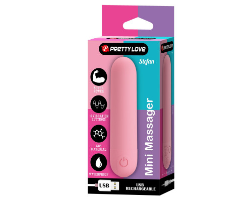 Заказать Нежно-розовая перезаряжаемая вибропуля Stefan - 8 см.