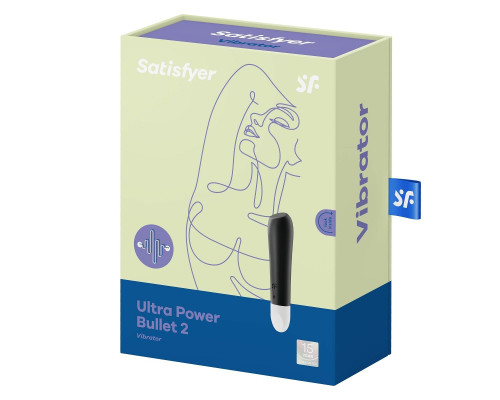 Черный мини-вибратор Ultra Power Bullet 2