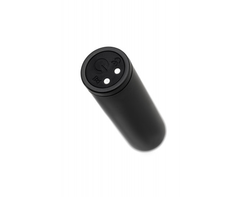 Заказать Черная перезаряжаемая вибропуля с пультом ДУ RealStick CALIBER